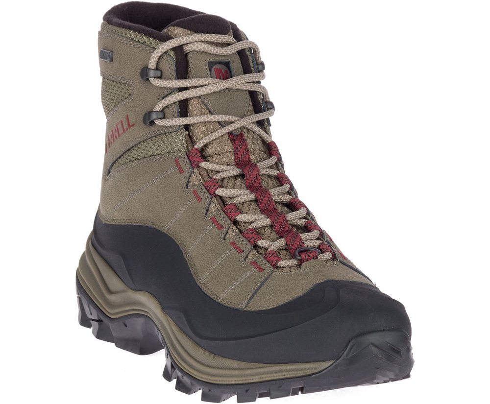 Kozaki Merrell Męskie Brązowe - Thermo Chill Mid Shell Waterproof - 491726-PNO